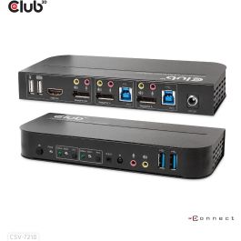Club3D CSV-7210 KVM Switch 4K 60Hz 2 Puertos DP a HDMI o DP/2xUSB/Audio - Conexión de audio y Plug & Play