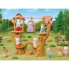 Sylvanian Families 5452 The Baby Zip Line Set con Figura Henry Conejo Bebé y Tirolesa para Casa del Árbol