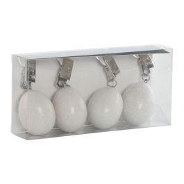 DKD Home Decor Peso Básicos de Mármol y Metal Blanco, Set de 4 Piezas, 3.5x3.5x5.5 cm, Apto Lavavajillas