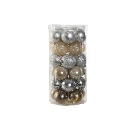 DKD Home Decor Bola Decoración Navidad Moderna Champán Plateado, 6 cm Diámetro, Set de 30 unidades, Fabricadas en PE, Dimensiones Caja 16x31.5x16 cm