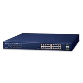 Planet Switch 16 puertos PoE Gigabit 10/100/1000T 802.3at + 2 SFP 1000X Gigabit