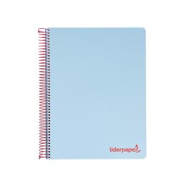 Cuaderno Espiral Liderpapel A5 Micro Wonder Tapa Plastico 120H 90 gr Cuadro 5 mm 5 Bandas 6 Taladros Color Celeste