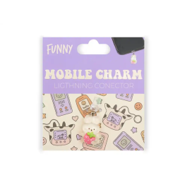Wondee Charm Funny Protege y Decora tu Móvil con Conejito Blanco, Protege Puerto de Carga Tipo-C/Lightning del Polvo, Accesorio y Charm para Smartphone, Blanco