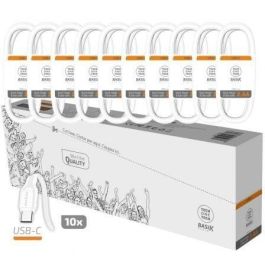 Pack 10 Cables USB 2.0 Tech One Tech Basik TEC2953/ USB Macho - USB Tipo-C Macho/ 1m/ Blanco Precio: 26.59000047. SKU: B12PFP474M