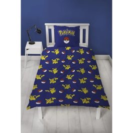 Pokemon Juego de Cama Pikachu y Poké-ball Microfibra 140 x 200 cm + Funda Almohada 63 x 63 cm AAART15014