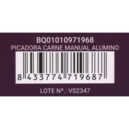 Quttin Picadora de Carne Manual de Aluminio con Dimensiones de 23 x 18 x 9.5 cm