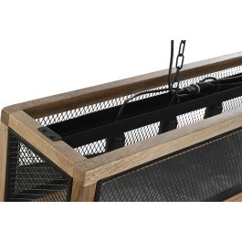 DKD Home Decor Lámpara Techo Loft Marrón Negro Mango Hierro E27 25 x 25 x 100 cm