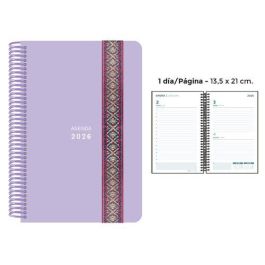 Agenda Anual (2026) Senfort Pastel Espiral Tapa Pp Con Goma Decorada 135X210 D/P Lila Precio: 13.89000019. SKU: B1C225LQSS
