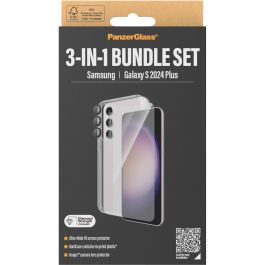 PanzerGlass 3-en-1 Pack Protector Pantalla Samsung Galaxy S24 Plus / UWF Vidrio Templado con EasyAligner Antirayado Antigolpes Transparente