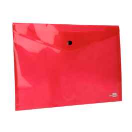 Liderpapel 34040 Carpeta Dossier con Broche, Polipropileno, Rojo Transparente, DIN A4, Capacidad 50 Hojas