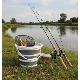 Confortime Cubo Plegable de Plástico 10 Litros 33x33x24.5 cm (12 Unidades)