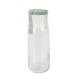 LAV Botella de Agua 1.2 Litros, Tapa Verde, 25 cm de Alto, Colección Fonte (6 Unidades)