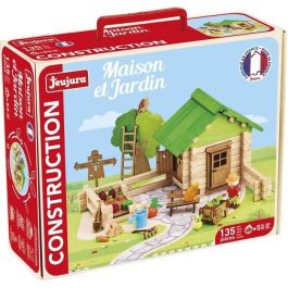 Hogar y Jardín 135 Piezas - JEUJURA - Juego de Construcción en Madera Natural, Tapete y Accesorios Incluidos, 32x27x11 cm Precio: 64.73499995159999. SKU: B1AAARTG2P