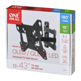 One For All WM2251 Soporte de Pared para TV LED/LCD de 13 a 40 Pulgadas con Inclinación y Rotación 180°, Negro
