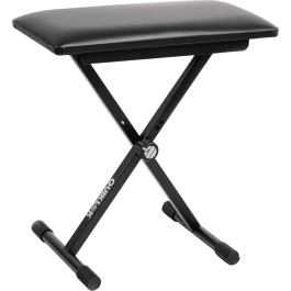 QUIKLOK Banqueta Piano X "Basic" Compact Quiklok Altura Ajustable Imitación Cuero Negra Plegable