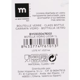 Botella de Vidrio para Licor 1L - La Mediterranea (12 Unidades) Botella de Vidrio para Licor 1L - La Mediterranea (12 Unidades)