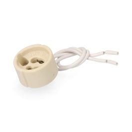 Edm Portalámparas halógeno GU-10 2A 250V esteatita beige para interior