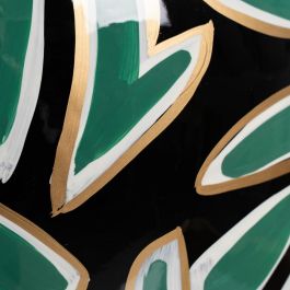 Jarrón Negro-Verde Porcelana Decoración 28 X 28 X 34 cm