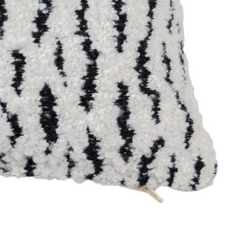 Cojín Blanco y Negro Algodón / Poliéster 40 X 60 cm