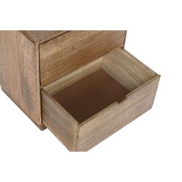 DKD Home Decor Mesita de Noche Urban Softedges Natural Marrón 2 Cajones 40x30x45 cm