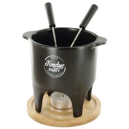 Cook Concept Fondue Bistrot para 1 o 2 Personas con 4 Pinchos Inox y Base Bambú