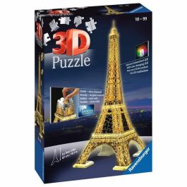 Ravensburger 3D Puzzle Torre Eiffel Night Edition 216 piezas, construcción sin pegamento, para niños y niñas de +10 años