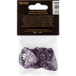 Dunlop Pack 12 Púas Genuine Celluloid Púrpura Perlado - Heavy