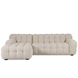 DKD Home Decor 2c24 Sofá Chaiselongue de Poliéster Color Beige - Dimensiones: 272 cm Ancho x 168 cm Fondo x 76 cm Alto