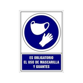 Archivo 2000 Señal "Obligatorio Uso De Mascarilla Y Guantes" 210x297 Pvc Azul Y Blanco Precio: 2.59000016. SKU: B1DESECELP
