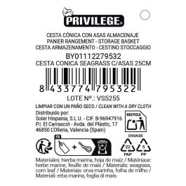 Inde Cesta Cónica Seagrass con Asas 25 cm