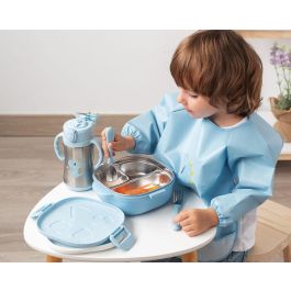KioKids Caja Almuerzo Hermética Cuadrada Acero Inoxidable con 3 Compartimentos y Cubiertos 450 ml Azul Apto Lavavajillas +4 meses KioKids Caja Almuerzo Hermética Cuadrada Acero Inoxidable con 3 Compartimentos y Cubiertos 450 ml Azul Apto Lavavajillas +4 meses