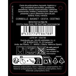 My Bar Cesta Pan Oval PP Rattan 26 cm x 20 cm x 8 cm