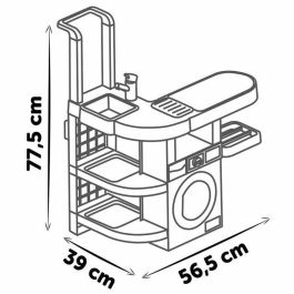 Smoby SMO3032163303206 - Lavadero infantil Rowenta, Juego de imitación, sonidos realistas y 17 accesorios de juego realistas