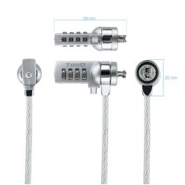 TOOQ CABLE DE SEGURIDAD T-LOCK CON COMBINACION PARA PORTATILES - BLOQUEO DE 4 DIGITOS - ACERO 4.5MM - LONGITUD 1.50M TOOQ CABLE DE SEGURIDAD T-LOCK CON COMBINACION PARA PORTATILES - BLOQUEO DE 4 DIGITOS - ACERO 4.5MM - LONGITUD 1.50M