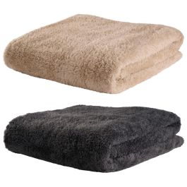 Day Manta de Vellón de Peluche 150x200 cm Gris Oscuro Beige 250g