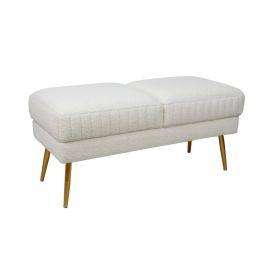 Descalzadora Moderno DKD Home Decor Blanco Dorado 45 x 50 x 106 cm