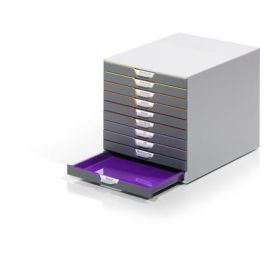 Durable Fichero de Sobremesa Varicolor 10 Cajones, Plástico Gris, Apilable, para Documentos DIN A4, 282x292x356 mm Precio: 107.99000014. SKU: B17JMBFZGT
