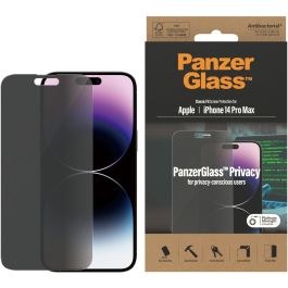 PanzerGlass Privacy AB Protector de pantalla privacidad para iPhone 14 Pro Max | Classic Fit, Antirrayas, Antigolpes, Antibacteriano