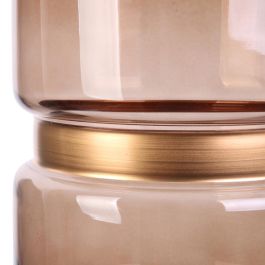 Home Deco Factory Jarrón Marrón-Dorado Vidrio Altura 20,5 cm