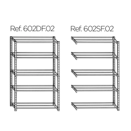 Paperflow Estantería Metálica 6 Estantes 80 kg por Estante 200x100x35 cm Módulo Adicional