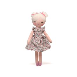 KioKids Muñeca de Trapo Rubia con Vestido de Flores, Suave y Blandita, Edad Recomendada +10 Meses
