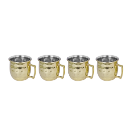 DKD Home Decor Mug Loft Dorado 15 x 6 x 5 cm Set de 4 Piezas Chupito Moscow Mule 60ml