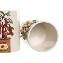 DKD Home Decor Jarrón Rojo Verde Blanco Cerámica 22 x 28 x 22 cm (2 Unidades)