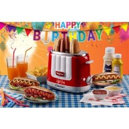 Ariete 206/00 Máquina de Hot Dog Party Time Roja - 5 Niveles de Cocción, Expulsión Automática Ariete 206/00 Máquina de Hot Dog Party Time Roja - 5 Niveles de Cocción, Expulsión Automática