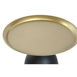 DKD Home Decor Mesita Auxiliar Glam de Metal, Tonalidades Dorado y Negro, con Medidas 50x50x43.5 cm, Totalmente Desmontable