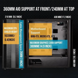 Bitfenix BIT1701162182818 Caja Torre Media ATX Negro Sabre Mesh