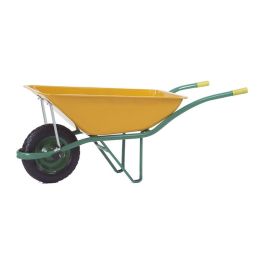 Altrad Carretilla europea neumática 90l amarilla c900.110 - Profesional, chasis tubular, rueda neumática