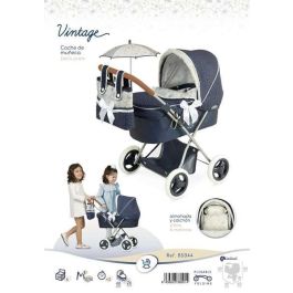 Decuevas Coche de Muñeca Plegable Vintage con Sombrilla, 38x65x60cm, Metal, Plástico, Poliéster, +3 Años