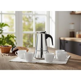 Quttin Cafetera de Inducción para 4 Servicios, 10.5 x 12.8 x 15.9 cm, Acero Inoxidable (6 Unidades)