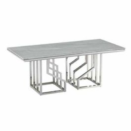 Mesa de Centro DKD Home Decor Blanco Plateado Cristal Acero 120 x 60 x 40 cm Precio: 359.49999998. SKU: S3034278